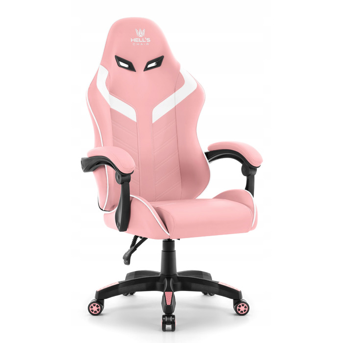 Ігрове офісне крісло Hell's Chair HC-1007 2.0 Pink, екошкіра