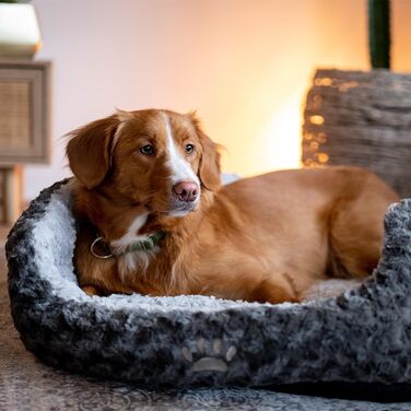 Крісло-гніздочко для собак та котів Nobby Seoli Oval, 65x57x22 см, темно-сірий/світло-сірий