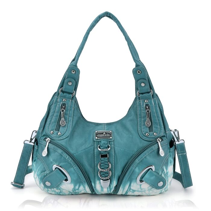 Сумка жіноча Angel Kiss Hobo з PU шкіри блакитно-зеленого кольору з багатьма відділеннями