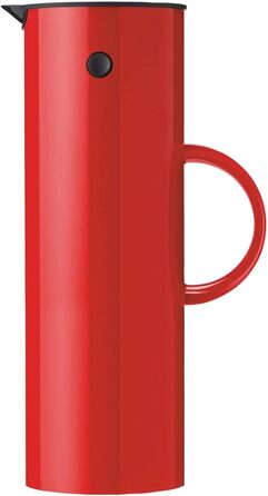 Термос Stelton EM77 - 1 л, червоний. Ізольована кавова/чайова кана з подвійними стінками, з кришкою-гвинтом та скляною вставкою, вінтажний дизайн