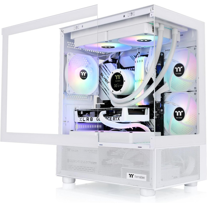 Корпус ПК Thermaltake View 170 TG ARGB Snow Micro-Tower (M-ATX) з темперованим склом, 3 вентилятори ARGB, підтримка водяного охолодження 240/280мм