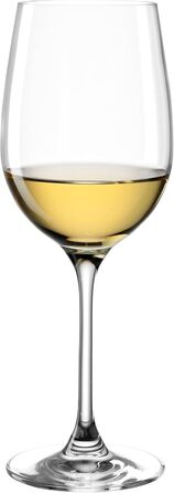 LEONARDO HOME Leonardo Hello, White wine goblet with pulled stem, dishwasher-safe wine glasses, 6-piece set, 370 ml, 061447, clear, 6 pieces (1 pack), 6
