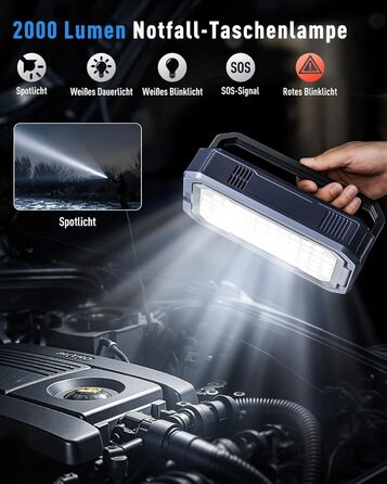 Powerbank для авто UTRAI 7000A з компресором та OBD-сканером: пускозарядний пристрій, LED-ліхтар 2000 люмен, 160W DC вихід (бензин/12L дизель)