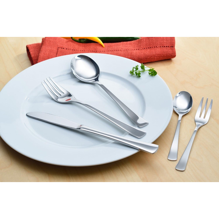 GRÄWE Stainless Steel Cutlery Set for 6 People, Place Setting Cutlery Set 30-Piece, Nickel-Free, Rust-Proof, Hand-Polished, Dishwasher-Safe - Würzburg Series