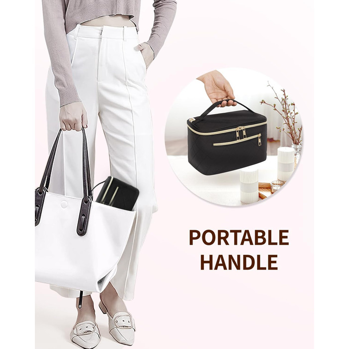 Косметичка для жінок, велика дорожня косметичка для макіяжу з відділенням для пензлів, органайзер, культурочка, шкіра PU, зелена (патент)