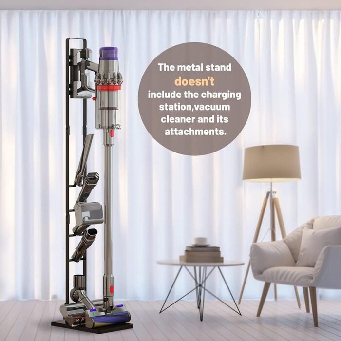 Підставка для пилососів Dyson V15s, V15, V11, V10, V8, V7, V6 - чорна, без свердління