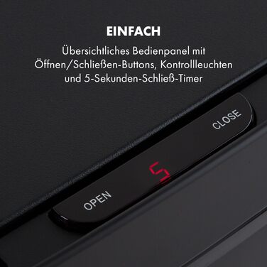 Сенсорний сміттєвий кошик Klarstein Touchless, 72 л, 4 відсіки (43л + 2x12,5л + 12,5л), автоматичне відкриття та закриття, матово-чорний