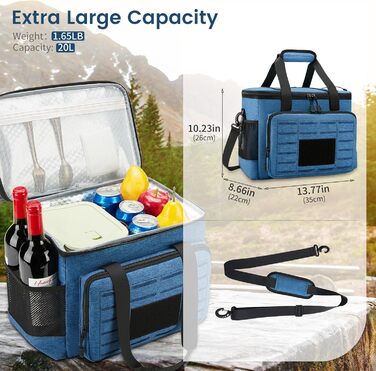 Тактична ланч-сумка HSHRISH 20L, чорно-камуфляжна, водонепроникна, для дорослих, на роботу, пікнік