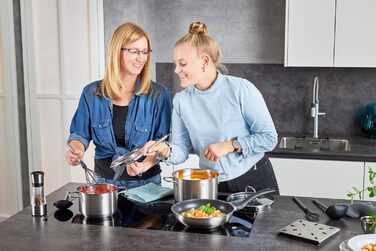 RÖSLE Frying Pan Set Basic Line Ø 20 cm, 24 cm with ProPlex non-stick coating, 18/10 stainless steel, silver/black (Ø 24 cm)