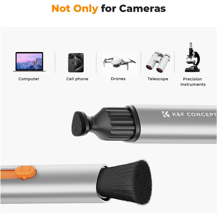 Очищувач об'єктивів K&F Concept: м'який пензлик для чищення цифрових камер, об'єктивів, лінз та фільтрів