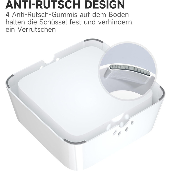 Трапезний набір для собак ELS PET: миска для води та корму, антивитікання, 2L, сіра