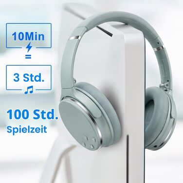 Бездротові навушники Srhythm NC25 з активним шумозаглушенням (ANC), Bluetooth, Hi-Fi звук, глибокий бас, NFC, вбудований мікрофон, складані (М'ятно-зелений)