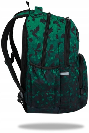 Багатовідсіковий шкільний рюкзак CoolPack, чорно-зелений, 26 л