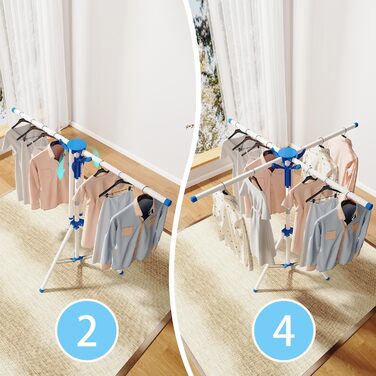 Висувний розкладний сушильник для білизни - стійка для сушіння, кемпінгова, компактна, для балкона, дому та вулиці