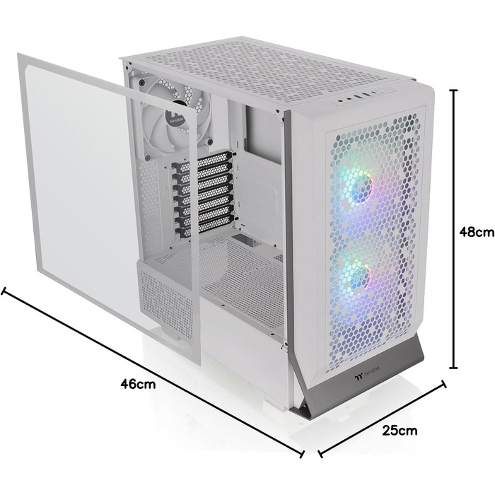 Корпус для ПК Thermaltake Ceres 300 TG ARGB Snow, Mid-Tower, ATX/E-ATX, 3x140мм вентилятори, загартоване скло, підтримка радіатора 360мм, білий