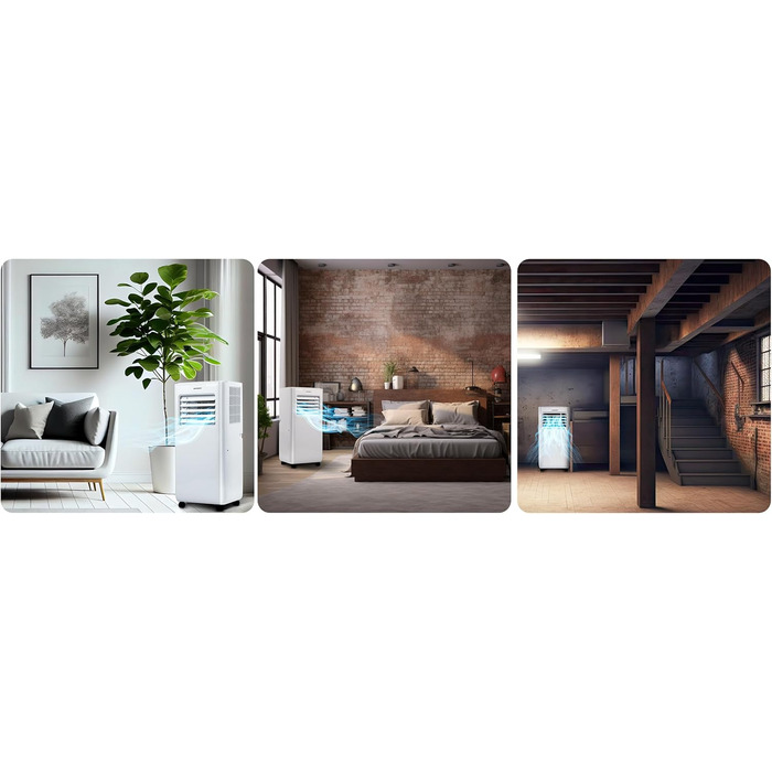 Мобільний кондиціонер Berdsen 5-в-1 10000 BTU: охолодження, осушення, вентиляція, авто- та нічний режими, керування Tuya Smart App, енергоефективний