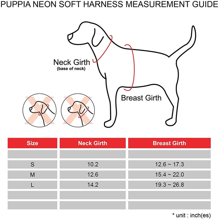 Шлейка для собак Puppia Neon - Якісна та комфортна, для цуценят, рожева, L Pink L