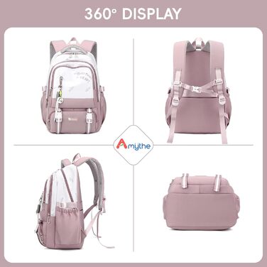 Рюкзак для підлітка, 36L, для дівчат 3-9 клас, великий стильний рюкзак для ноутбука 16 дюймів, повсякденний шкільний рюкзак, сумісний з візком (фіолетовий)