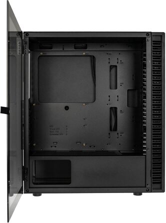 Корпус ПК Kolink Observatory HF Glass Core – Чорний, ATX Midi-Tower з скляною передньою панеллю та бічною панеллю, покращений повітряний потік, підтримка радіатора 420 мм, зручна кабель-менеджмент