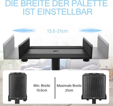 Підставка для колонок, 2 шт., регульована висота 86–127 см, з кабельною організацією, вантажопідйомність 3.6 кг, для малих колонок (PX3 2-P21)