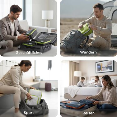 Органайзер для валізи Cipway Kompression Set (8 шт.) - Набір для пакування багажу, чорний