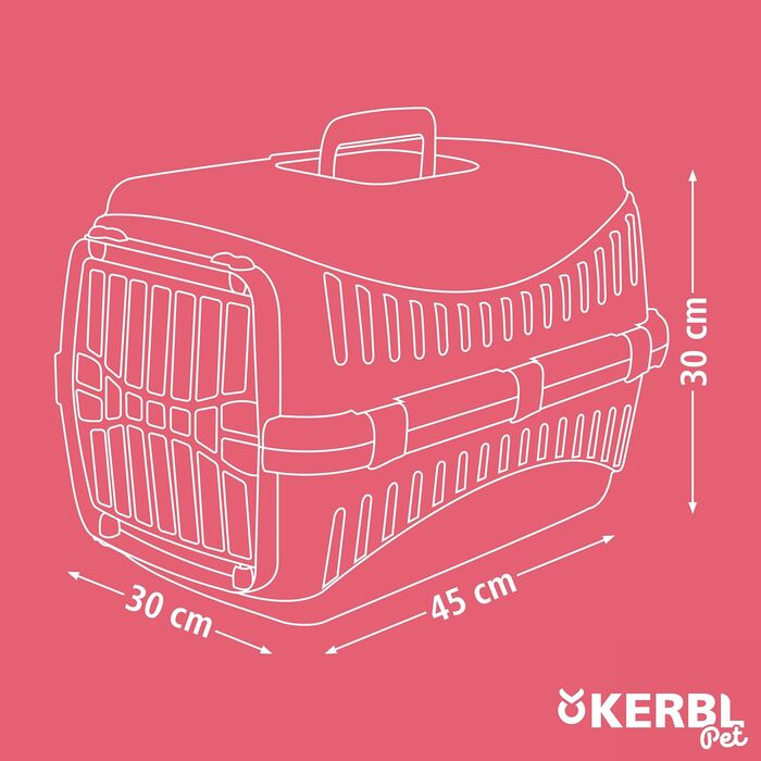 Kerbl Pet Transportbox Expedion: переноска для тварин 45x30x30 см, для котів, собак, кроликів до 10 кг, пластик, зелено-темно-сіра