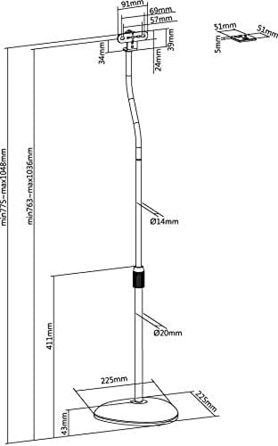 Підставки для акустики - 2 шт. Universal для сателітів/Surround Boxen, чорні, до 4.5 кг, HALTERUNGSPROFI S05