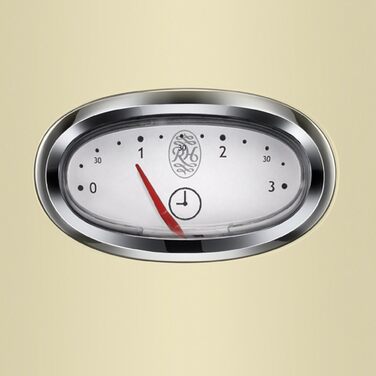 Russell Hobbs Toaster [for 2 slices] Retro Stainless Steel Cream (Retro-style countdown display, includes bun warmer, 6 browning levels + defrost & reheat function, 1300W) Vintage 21682-56