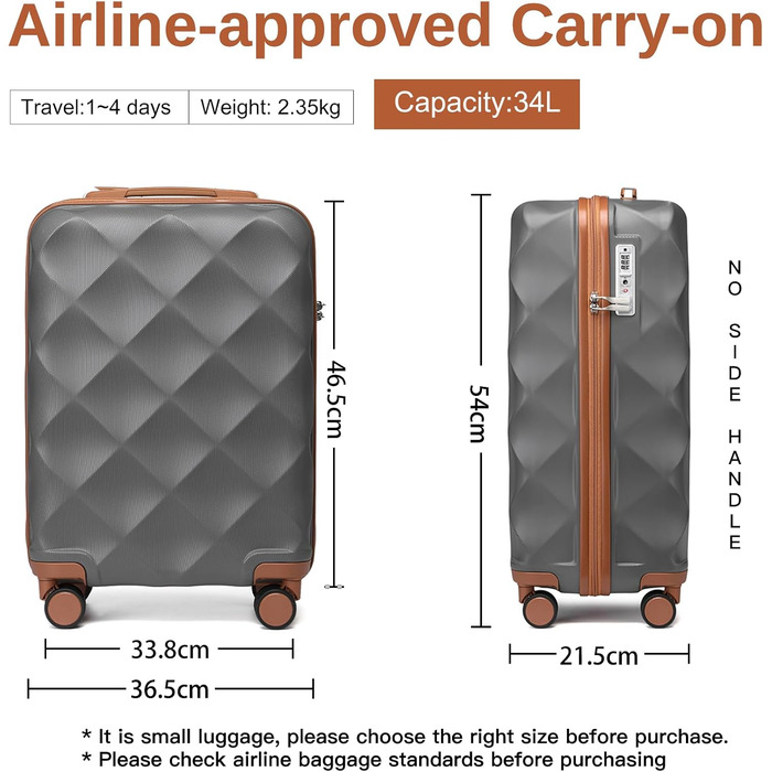 Чохол валіза British Traveller Hartschalenkoffer Groß, 74.5 x 49 x 30.5 см, сірий, з TSA-замком та 4 колесами для подорожей та бізнесу