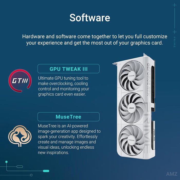 Відеокарта ASUS Prime GeForce RTX 5070 12GB GDDR7 OC Edition (біла, ігрова)