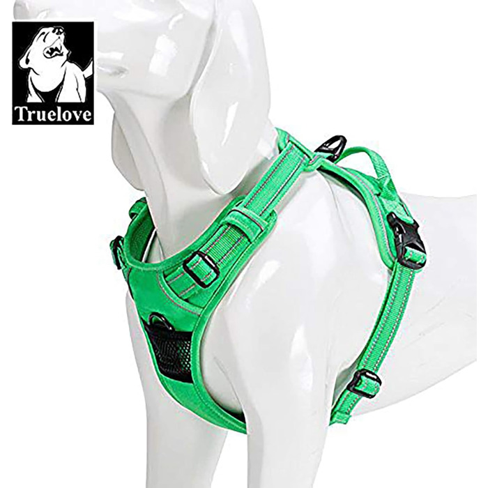 Нашийник для собак Truelove TLH5651, запобігає тягненню, світловідбиваючі шви, для активного відпочинку (XS, трав'янисто-зелений)
