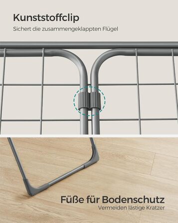 SONGMICS Сушарка для білизни, розкладна, для дому та вулиці, біла LLR540W01 (Сірий)