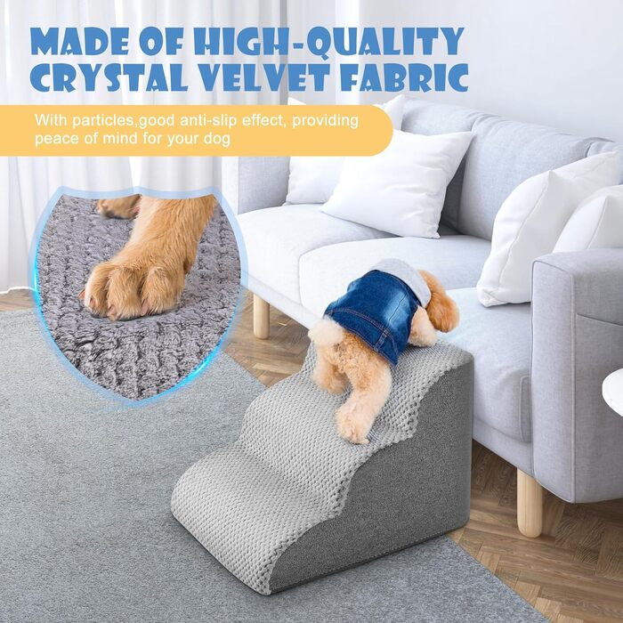 Сходинки для собак Couleeur 3 ступені: зручні та портативні для літніх та поранених тварин