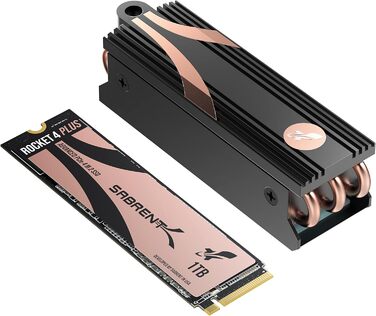 SSD накопичувач Sabrent M.2 NVMe Gen 4 з радіатором, 1TB, PCIe 4.0, 7100 MB/s, для ігор, PS5, ПК, ноутбуки, десктопи