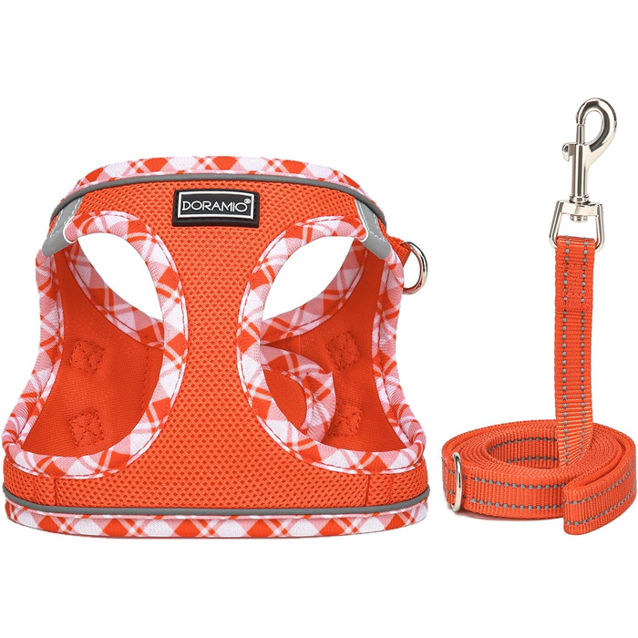 Нашийник для собак та котів, маленький, світловідбиваючий, дихаючий, анти-тяга, безпечний, L, Mandarine