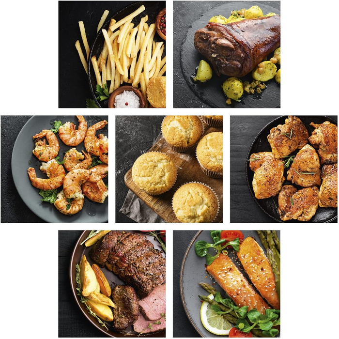 Фритюрниця-конвекційна піч Heißluftfritteuse Midnight Edition 5.5 л, білий колір, 1800 Вт, 7 програм, цифровий дисплей