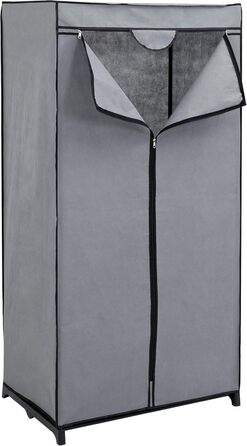 axentia Wardrobe, approx. 75 x 150 x 50 cm, Grey-Black