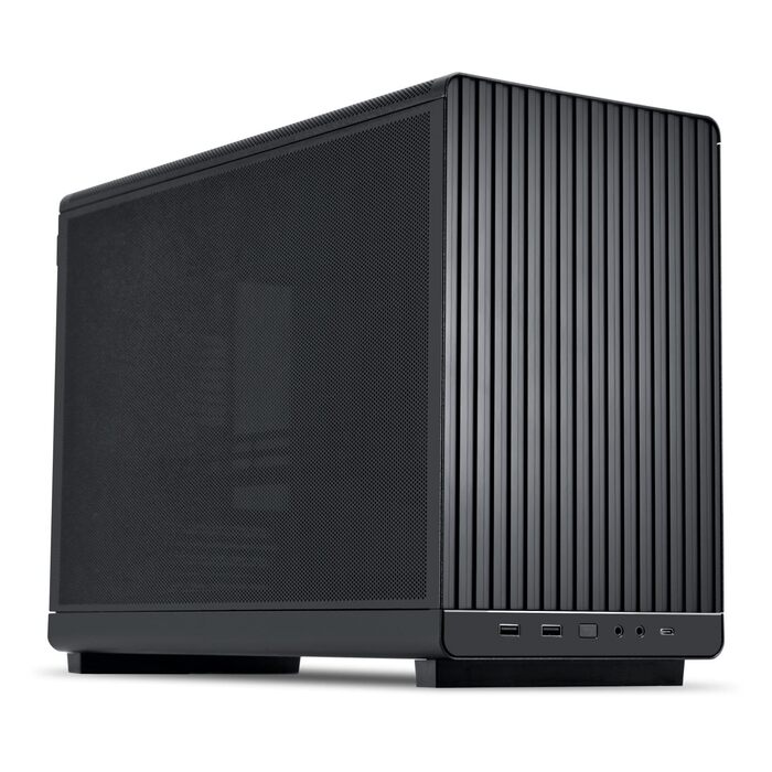 Корпус Lian Li DAN Cases A3 Wood Edition для ПК Micro-ATX з темперованим склом та дерев'яними вставками з горіха (чорний, сітчатий)