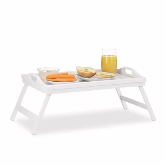 Relaxdays Folding Bed Tray White