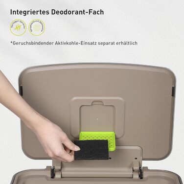 Відро для сміття EKO Madison 30 л з висувним контейнером, м'яким закриттям кришки, стійке до відбитків пальців, нержавіюча сталь, прямокутне, з 20 мішками для сміття 75 л