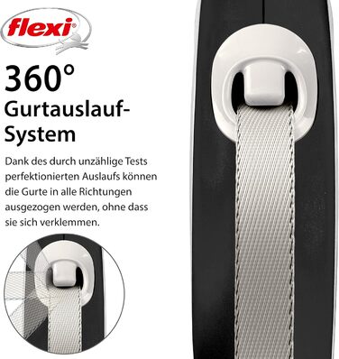 Flexi Comfort L рулетка для собак до 50 кг, 8 м, чорна