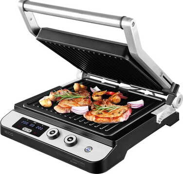 Електричний контактний гриль ECG KG 1000 Gourmet, сріблястий, 2000 Вт