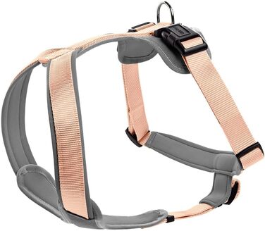 Нашийник для собак HUNTER Neopren, розмір L, персиковий/сірий, з неопрену, 3M Scotchlite, комфортний