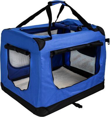 Транспортна переноска для собак та котів Petigi, велика, блакитна (70x52x51 см)