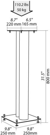 Підставка для дифузорів NorStone Stylum 3, 80 см, білий матовий, 820 x 285 x 105 мм