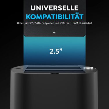 Док-станція Sabrent для жорстких дисків 2.5'/3.5' з USB-C, 5Gbps, 2 слоти SATA SSD/HDD, підтримка клонування дисків