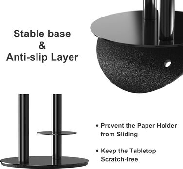 Тримач туалетного паперу підлоговий, нержавіюча сталь, на 3 рулони, чорний