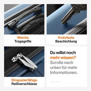 Чемодан туристичний великий 77см, 100л, з TSA замком, з відділенням для ноутбука (55x40x23см), глибокий синій колір, Travely