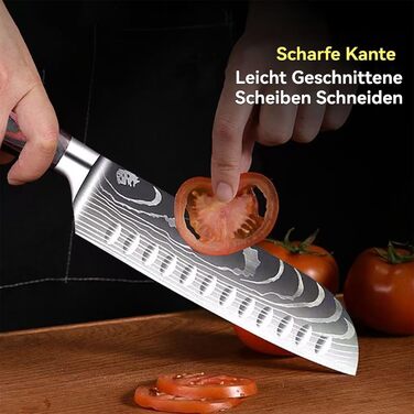 Набір кухонних ножів Camkum 3 шт: кухонний, Nakiri, ніж для фруктів. З нержавіючої сталі EN1.4116, подарункова упаковка