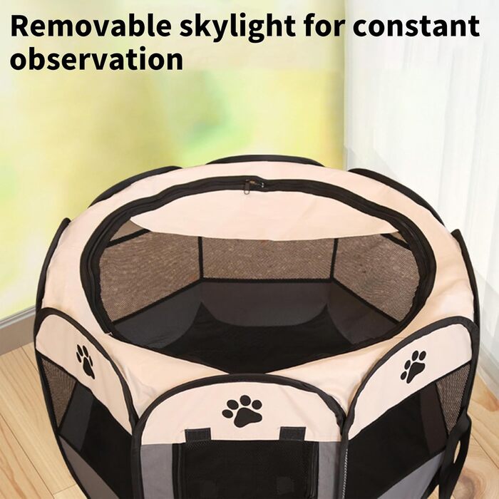 Портативний вольєр для цуценят та дрібних тварин, розкладний, з кріпленням на присосках, сірий